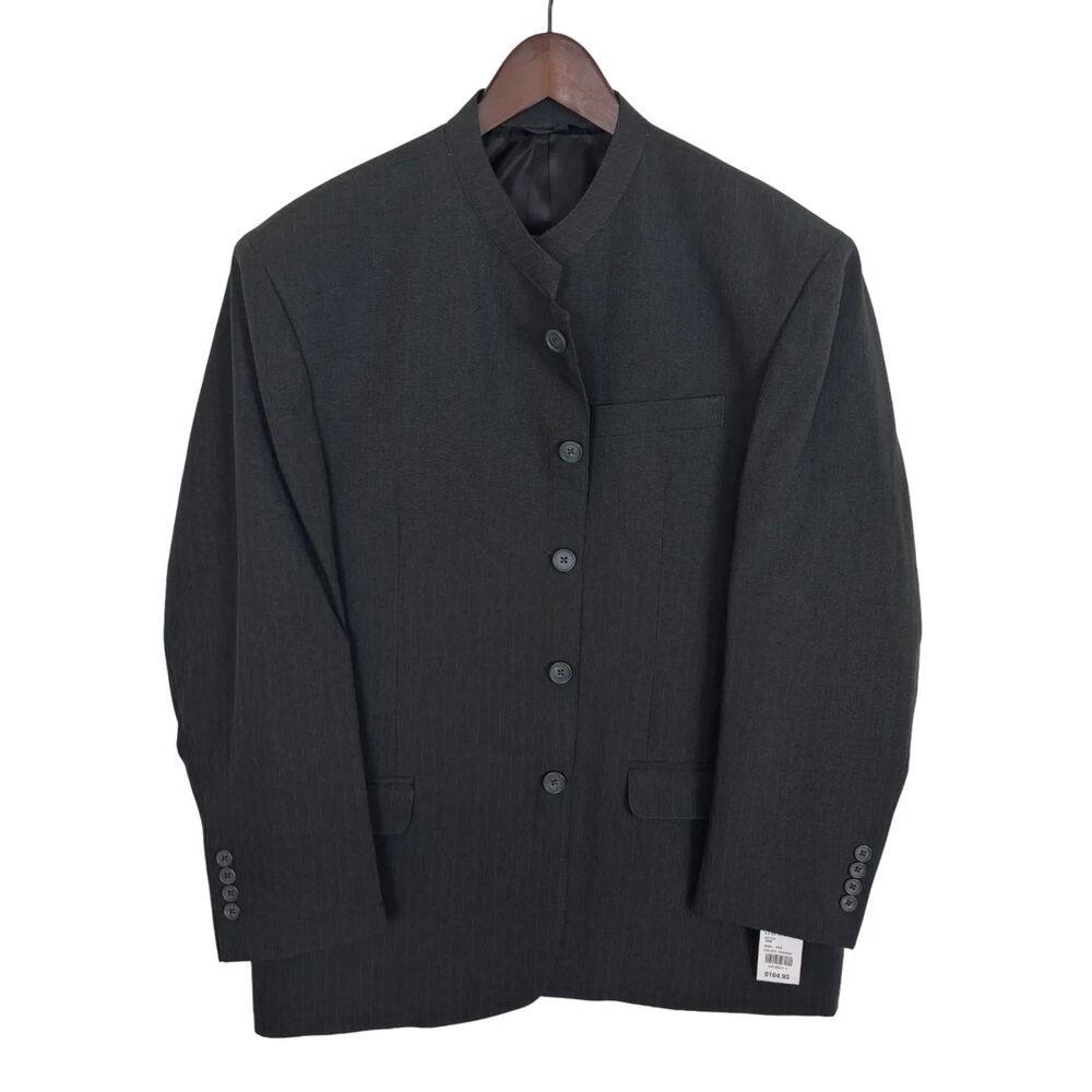 NWT Weaverland Collection Charcoal Gray Clerical Suit Blazer Jacket Men's 46S